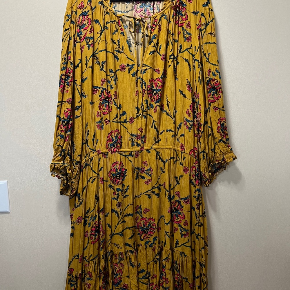 Knox Rose Mustard Floral Long Sleeve Dress